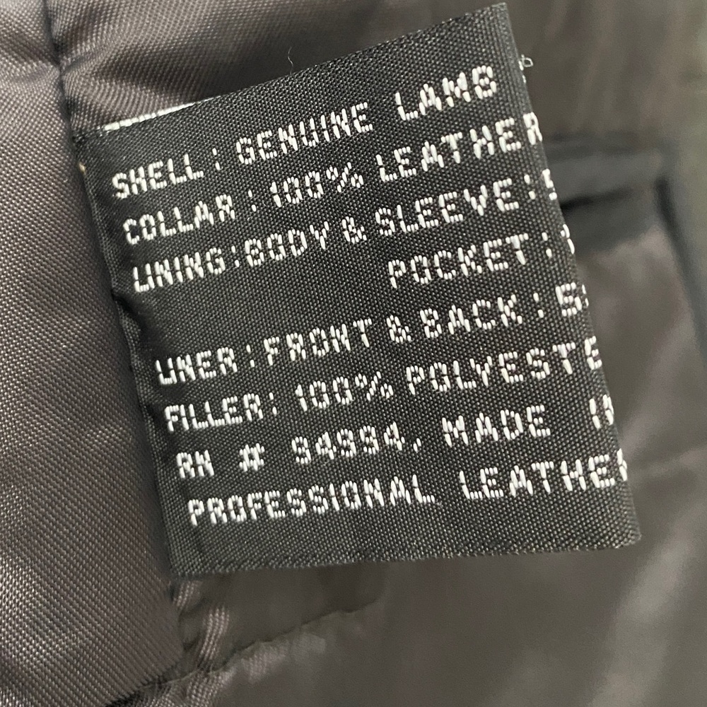 Vintage Couture by J. Park Black Lamb Leather Aviator Bomber Jacket, Size Medium - Picture 10 of 15